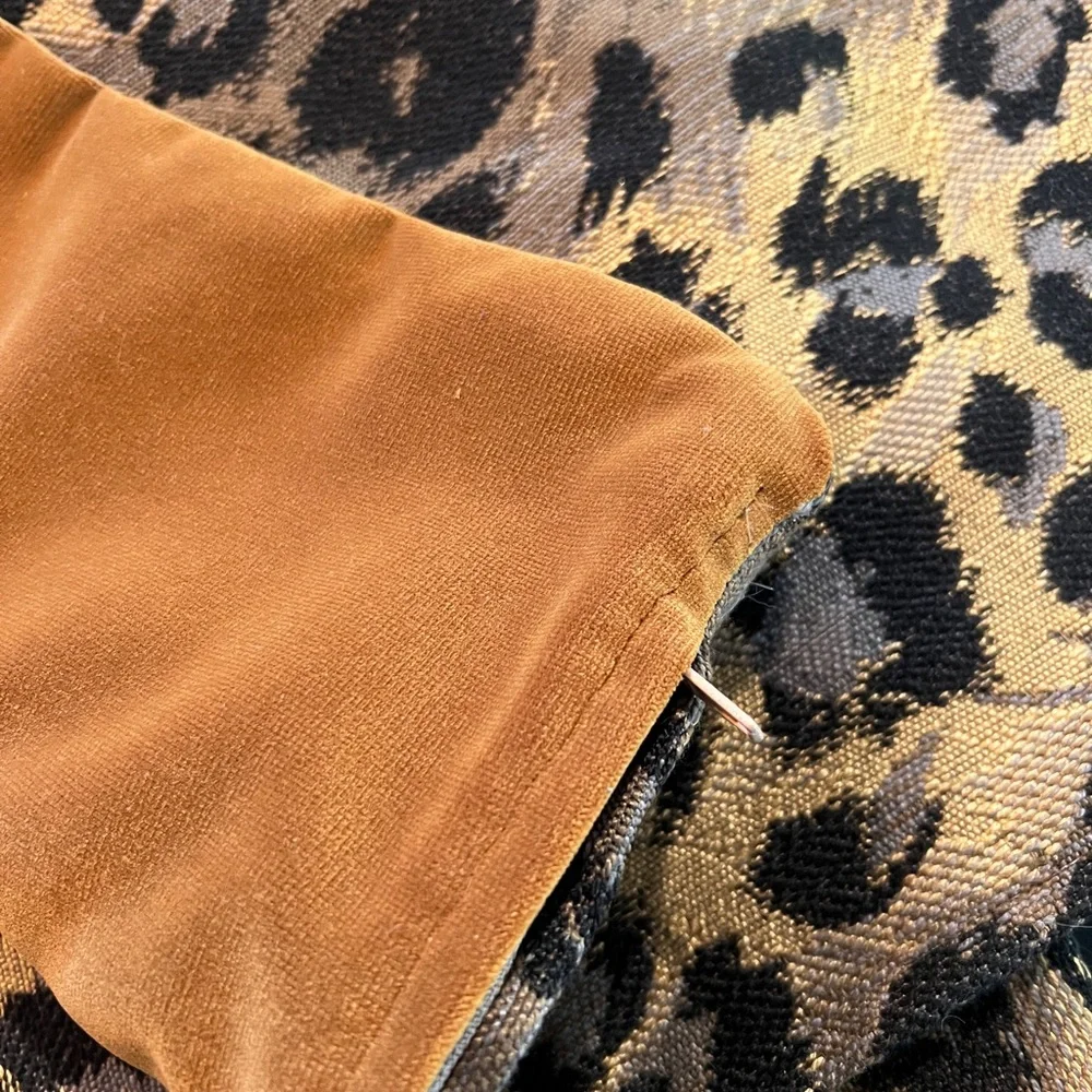 Custom made set of 3 18x18 high end leopard upholstery print pillows